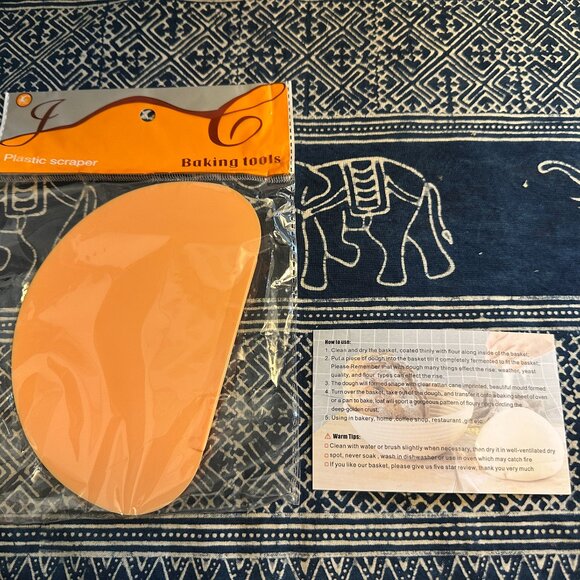 NEW Sourdough Natural Rattan Bread Proofing Basket Set of 2 Round & Oval Scraper - Picture 5 of 7